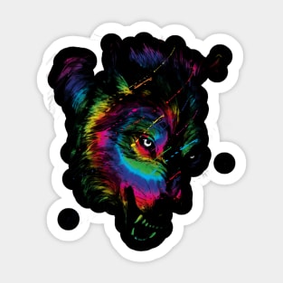 Wolves tie dye Sticker